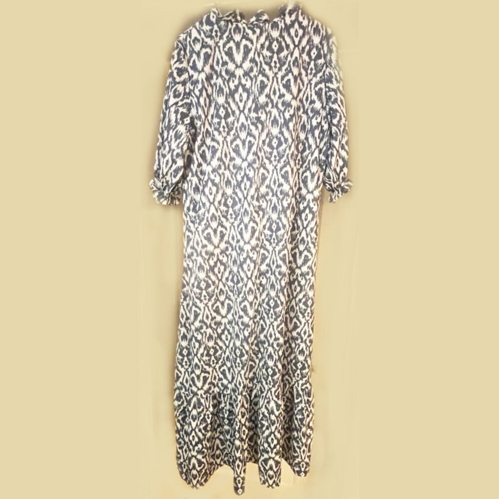 Blue & White Boho Maxi Dress - XL - Picture 3 of 4